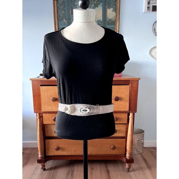 Vintage White Black Cobra Belt - Real Cobra? / Eclectic Cos Play - Picture 1 of 7